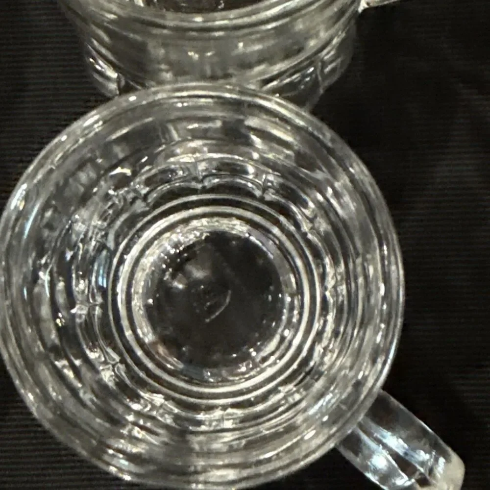 VTG Lot of 6 Federal Glass Mini Clear Beer Shot Glasses Mugs Toothpick Holders